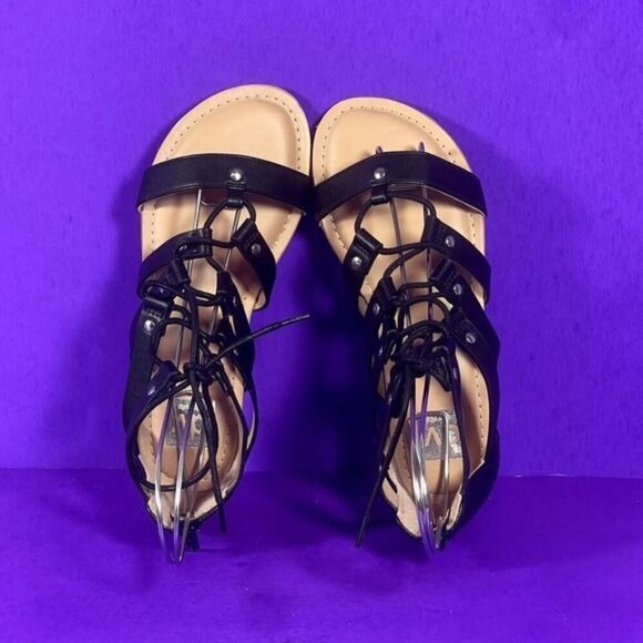 Dolce Vita Girls Black Curse Gladiator Lace Up Sandals Shoe Size 3 - Picture 5 of 8